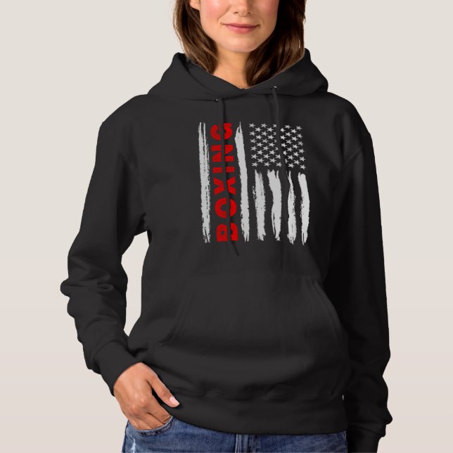 Sudadera American Flag Boxing USA Men Women US Flag (Anverso)