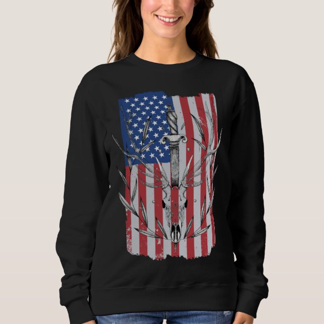 Sudadera American Flag Deer Hunting (Anverso)