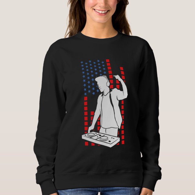 Sudadera American Flag Disk Jockey Patriotic Usa Dj (Anverso)