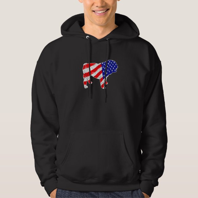 Sudadera American Flag English Bulldog Patriotic Dog Dad Do (Anverso)