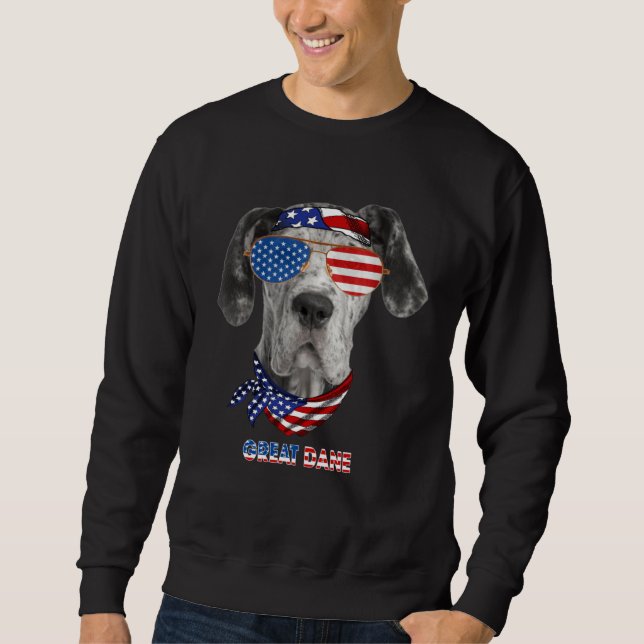 Sudadera American Flag  Great Dane Dog (Anverso)