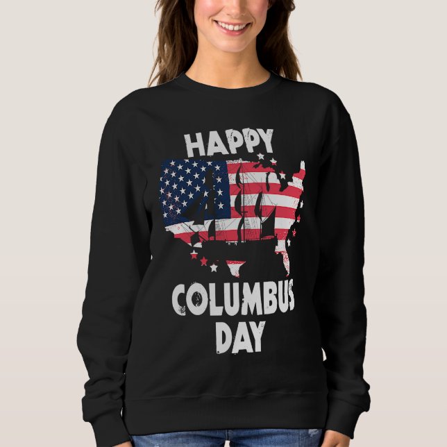 Sudadera American Flag Happy Columbus Day (Anverso)