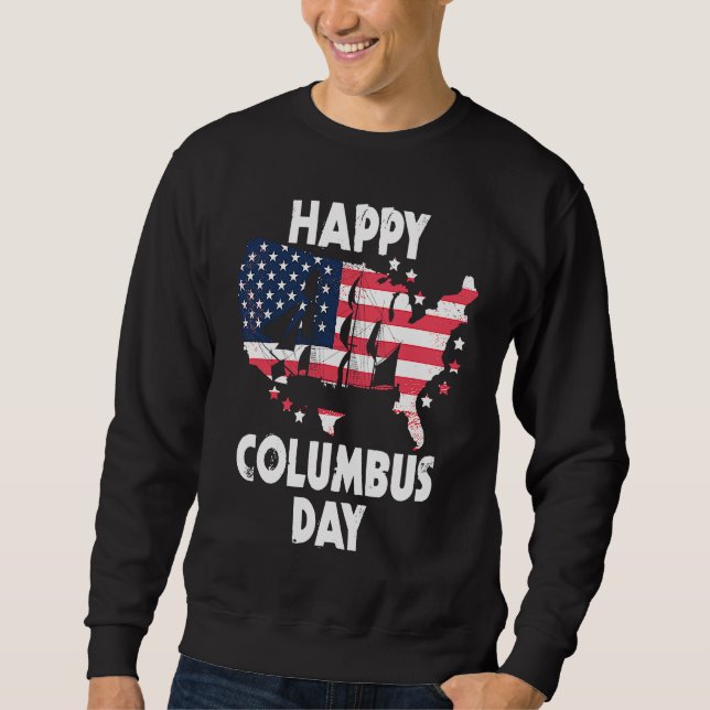 Sudadera American Flag Happy Columbus Day (Anverso)