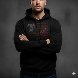 Sudadera American Flag Hoodie with Skull