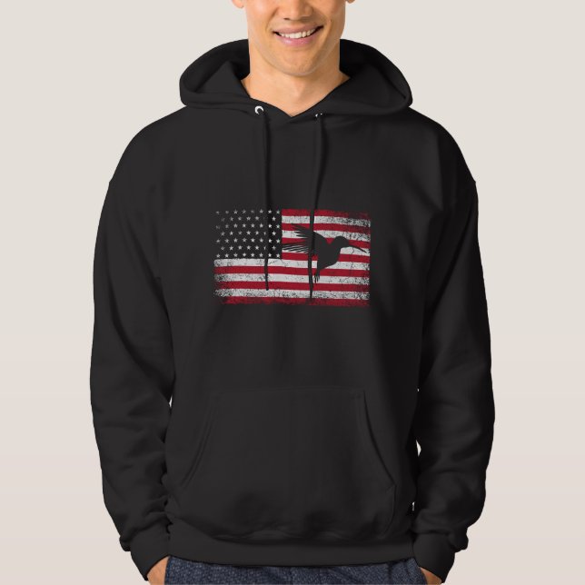 Sudadera American Flag Hummingbird Bird Lover 4th of July B (Anverso)