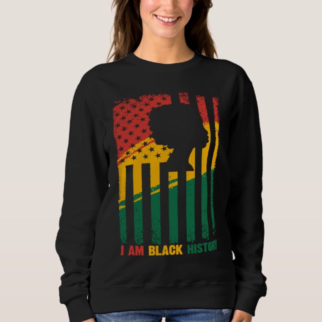 Sudadera American Flag I'm Black History Month for Men Wome (Anverso)