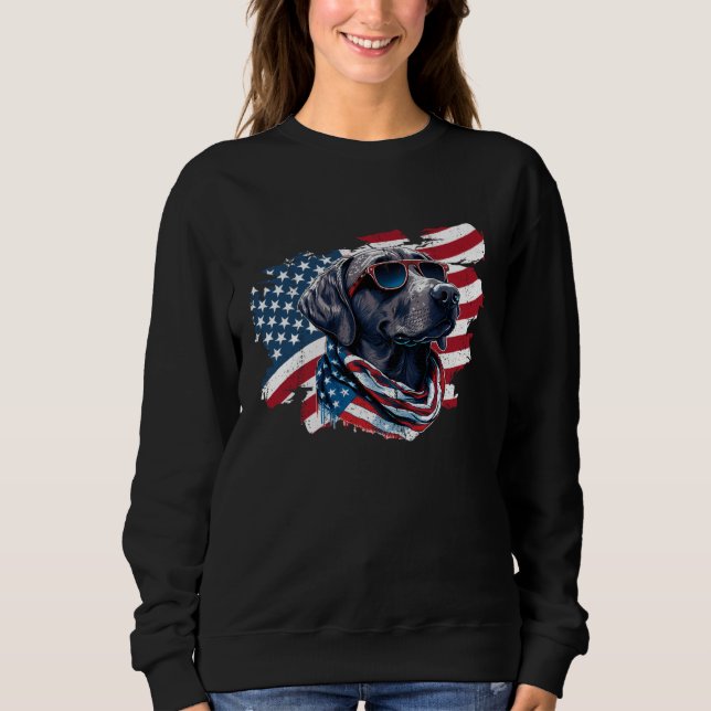 Sudadera American Flag Labrador Retriever 4th Of July USA D (Anverso)