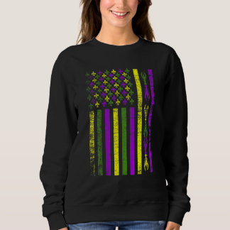 Sudadera American Flag Mardi Gras T Shirt Mardi Gras Crawfi