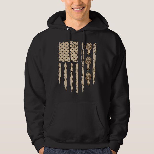 Sudadera American Flag Mushroom Hunting Morel Hunter Foragi (Anverso)