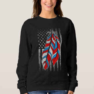 Sudadera American Flag  Native Feather Pride Month Indigeno