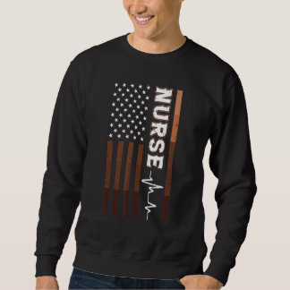 Sudadera American Flag Nurse Black History BLM Melanin RN N