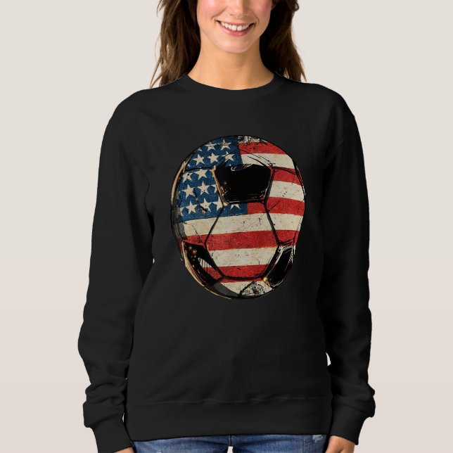 Sudadera American Flag on Soccer Ball Tee - Soccer Ball Fla (Anverso)