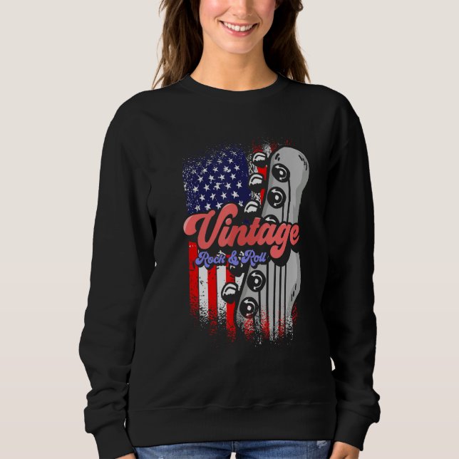 Sudadera American Flag  Patriotic Guitarist  Vintage Rock A (Anverso)