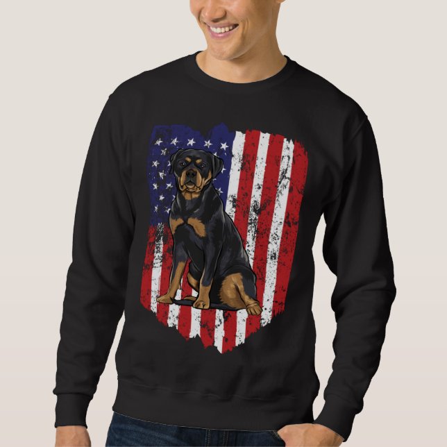 Sudadera American Flag Rottweiler 4th Of July USA (Anverso)