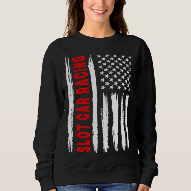 Sudadera American Flag Slot Car Racing USA Men Women US Fla (Anverso)