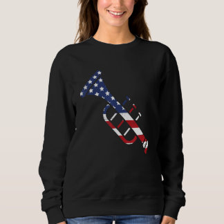 Sudadera American Flag Trumpet Brass Musical Instrument Cla