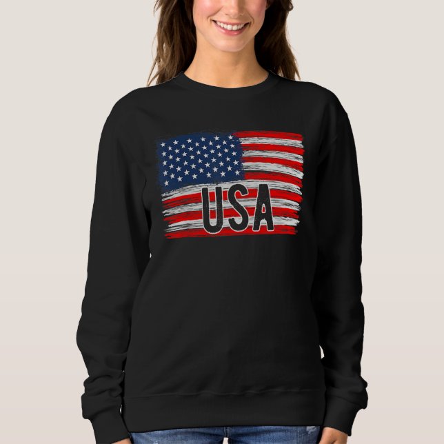 Sudadera American Flag USA 4th of July Independence Day Pat (Anverso)