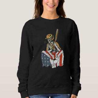 Sudadera American Flag with Baseball player Premium