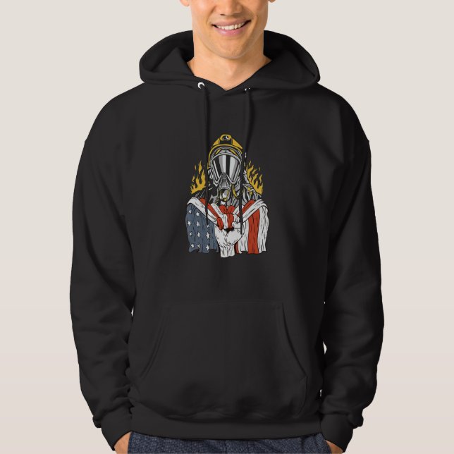 Sudadera American Flag with Firefighter (Anverso)