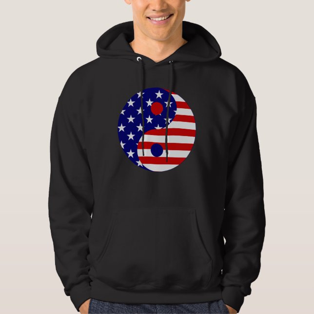 Sudadera american flag yin yang usa (Anverso)