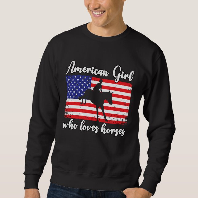 Sudadera American Girl who loves eventing horses rider  4 (Anverso)