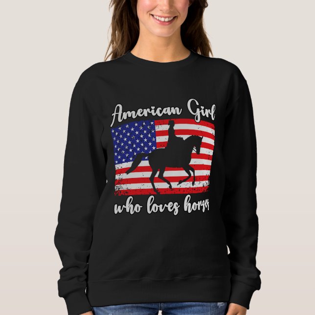Sudadera American Girl who loves eventing horses rider  7 (Anverso)