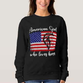 Sudadera American girl who loves horses rider  4
