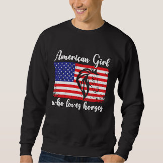 Sudadera American girl who loves horses rider  4