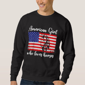 Sudadera American girl who loves horses rider Raglan Baseba