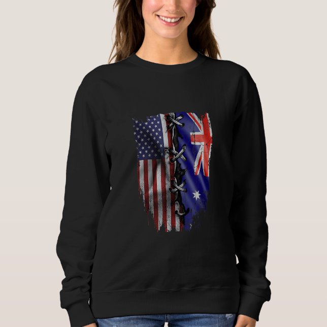 Sudadera American Grown Australian Roots USA Australia Flag (Anverso)