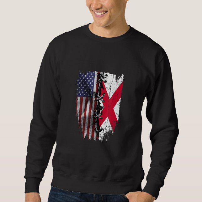 Sudadera American Grown British Roots USA Northern Flag (Anverso)