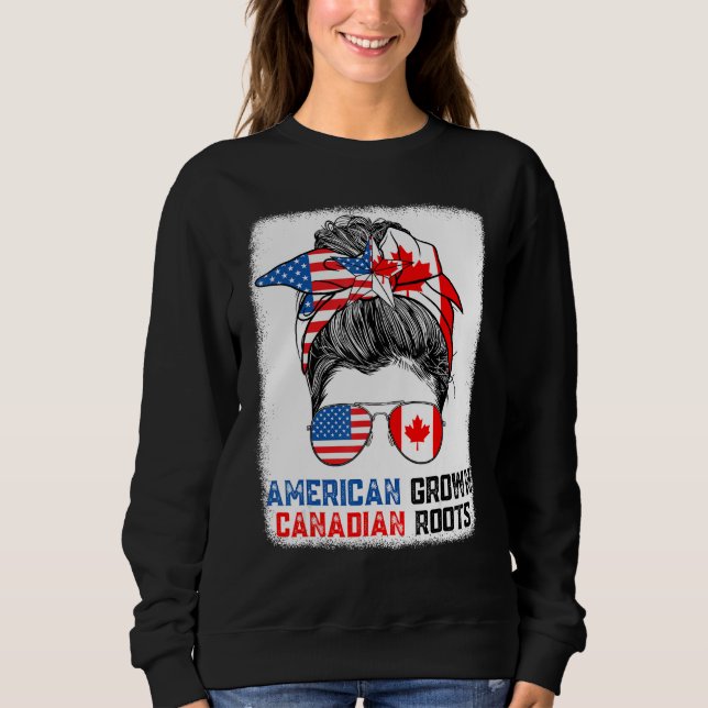 Sudadera American Grown Canadian Roots Messy Bun Hair Canad (Anverso)