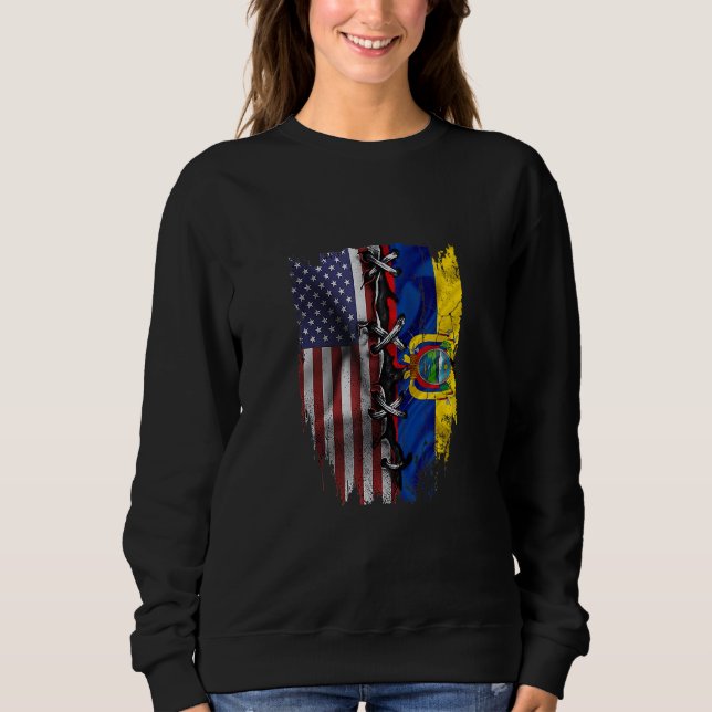Sudadera American Grown Ecuadorian Roots USA Ecuador Flag (Anverso)