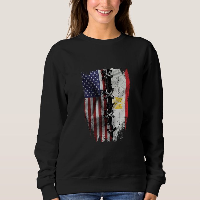 Sudadera American Grown Egyptian Roots USA Egypt Flag (Anverso)