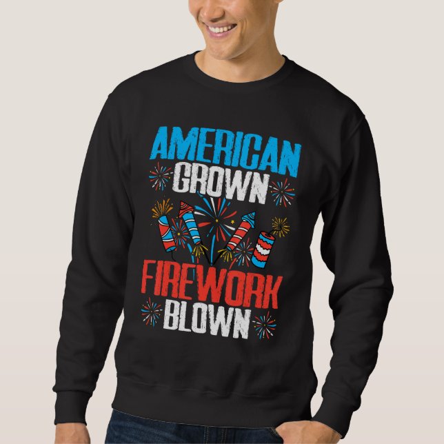Sudadera American Grown Firework Blown 4th of July Firework (Anverso)