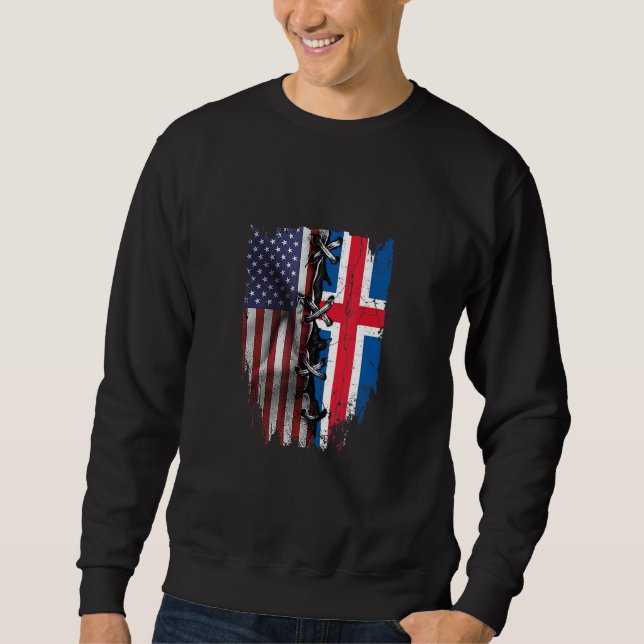 Sudadera American Grown Icelandic Roots USA Iceland Flag (Anverso)