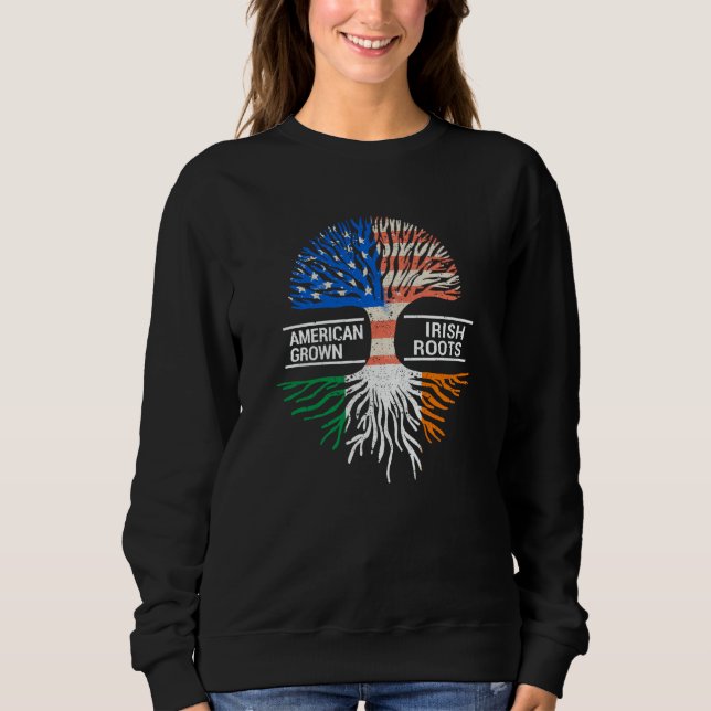 Sudadera American Grown Irish Roots USA Ireland Flag ST PAT (Anverso)