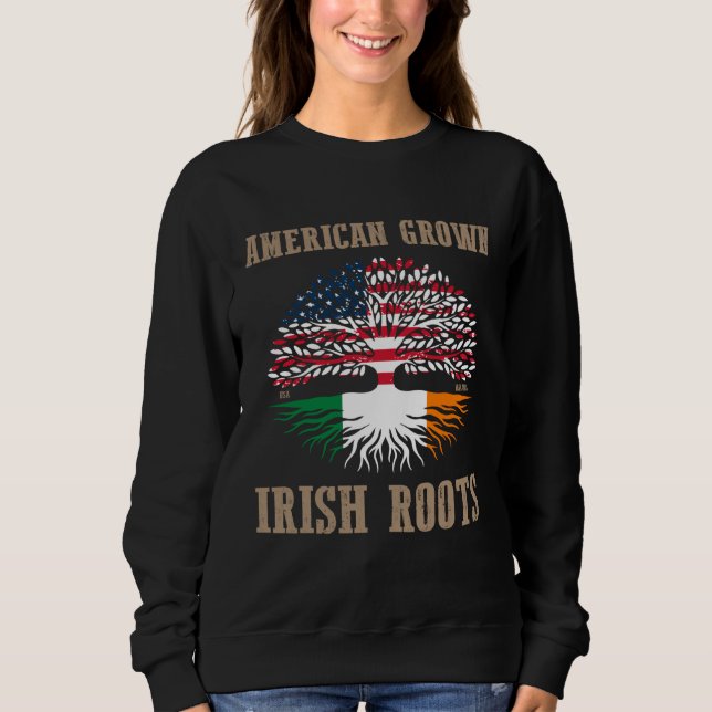Sudadera American Grown Irish Roots USA Irish Flag St Patri (Anverso)