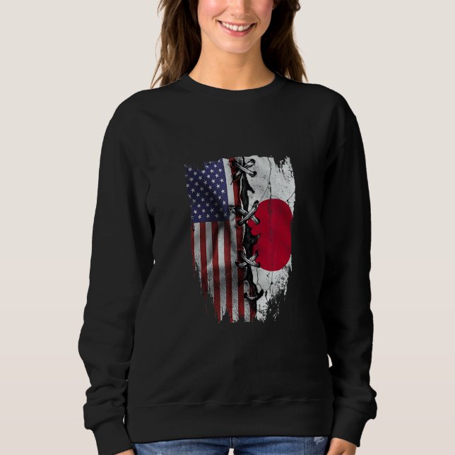 Sudadera American Grown Japanese Roots USA Japan Flag (Anverso)