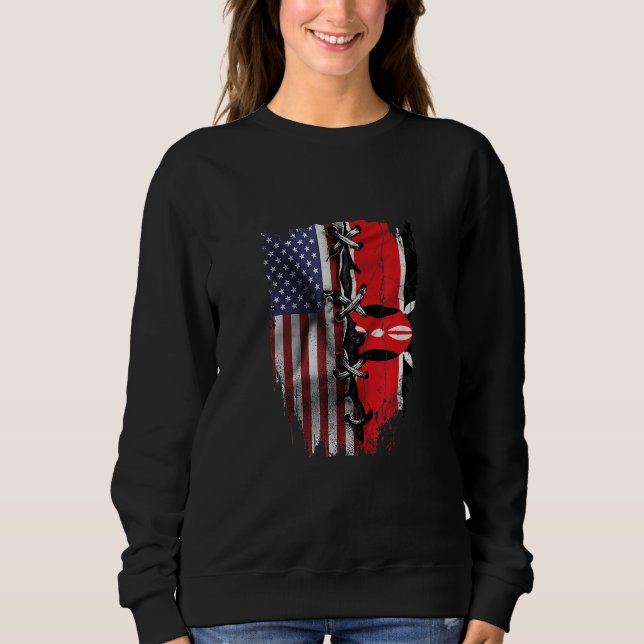 Sudadera American Grown Kenyan Roots USA Kenya Flag (Anverso)