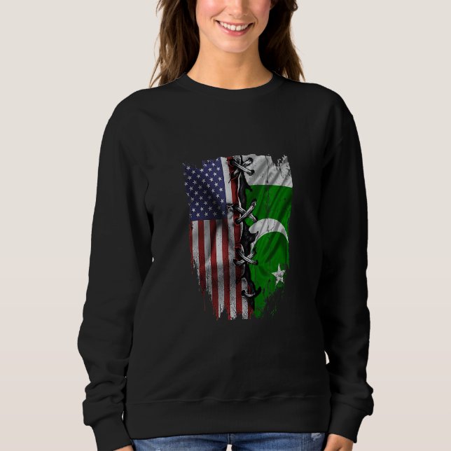 Sudadera American Grown Pakistani Roots USA Pakistan Flag (Anverso)
