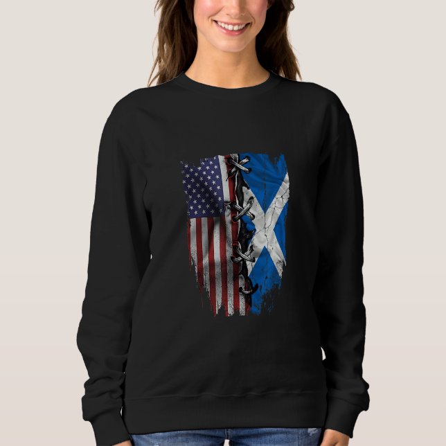 Sudadera American Grown Scottish Roots USA Scotland Flag (Anverso)