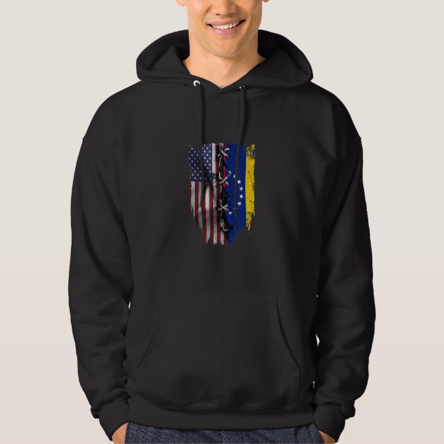 Sudadera American Grown Venezuelan Roots USA Venezuela Flag (Anverso)