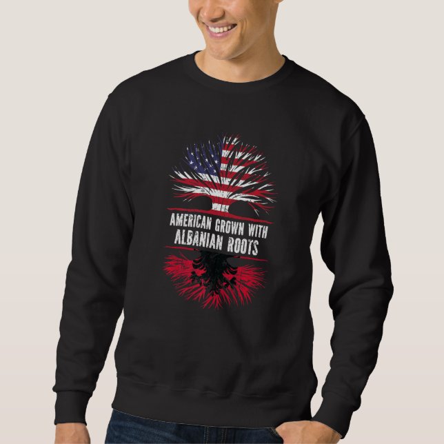 Sudadera American Grown With Albanian Roots Usa Flag Albani (Anverso)