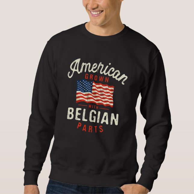 Sudadera American Grown with Belgian Parts Patriotic Nation (Anverso)