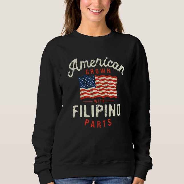 Sudadera American Grown with Filipino Parts Patriotic Natio (Anverso)