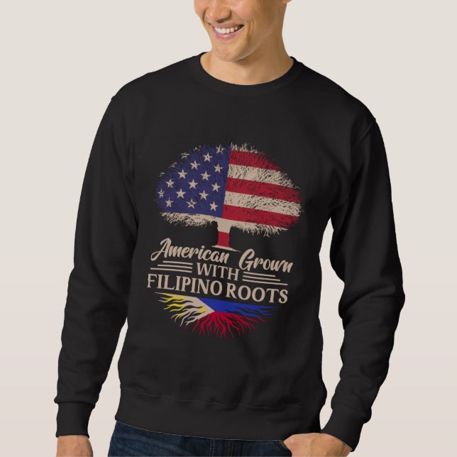 Sudadera American Grown With Filipino Roots Half American F (Anverso)