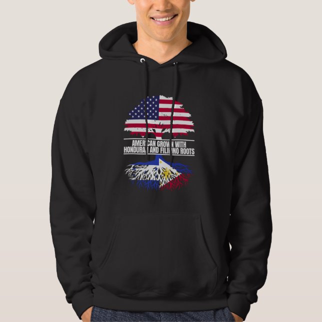 Sudadera American Grown with Flag Heritage Honduran Filipin (Anverso)
