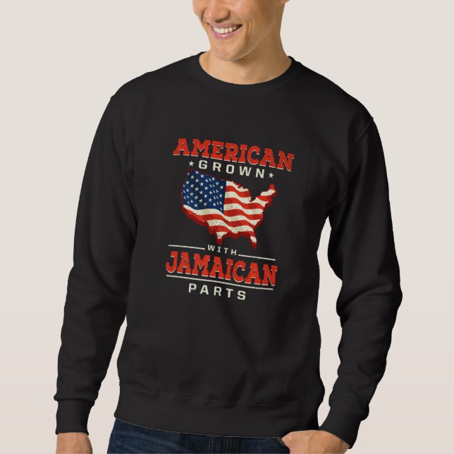 Sudadera American Grown with Jamaican Parts Patriotic Jamai (Anverso)