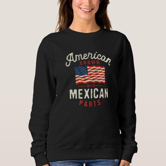 Sudadera American Grown with Mexican Parts Patriotic Nation (Anverso)